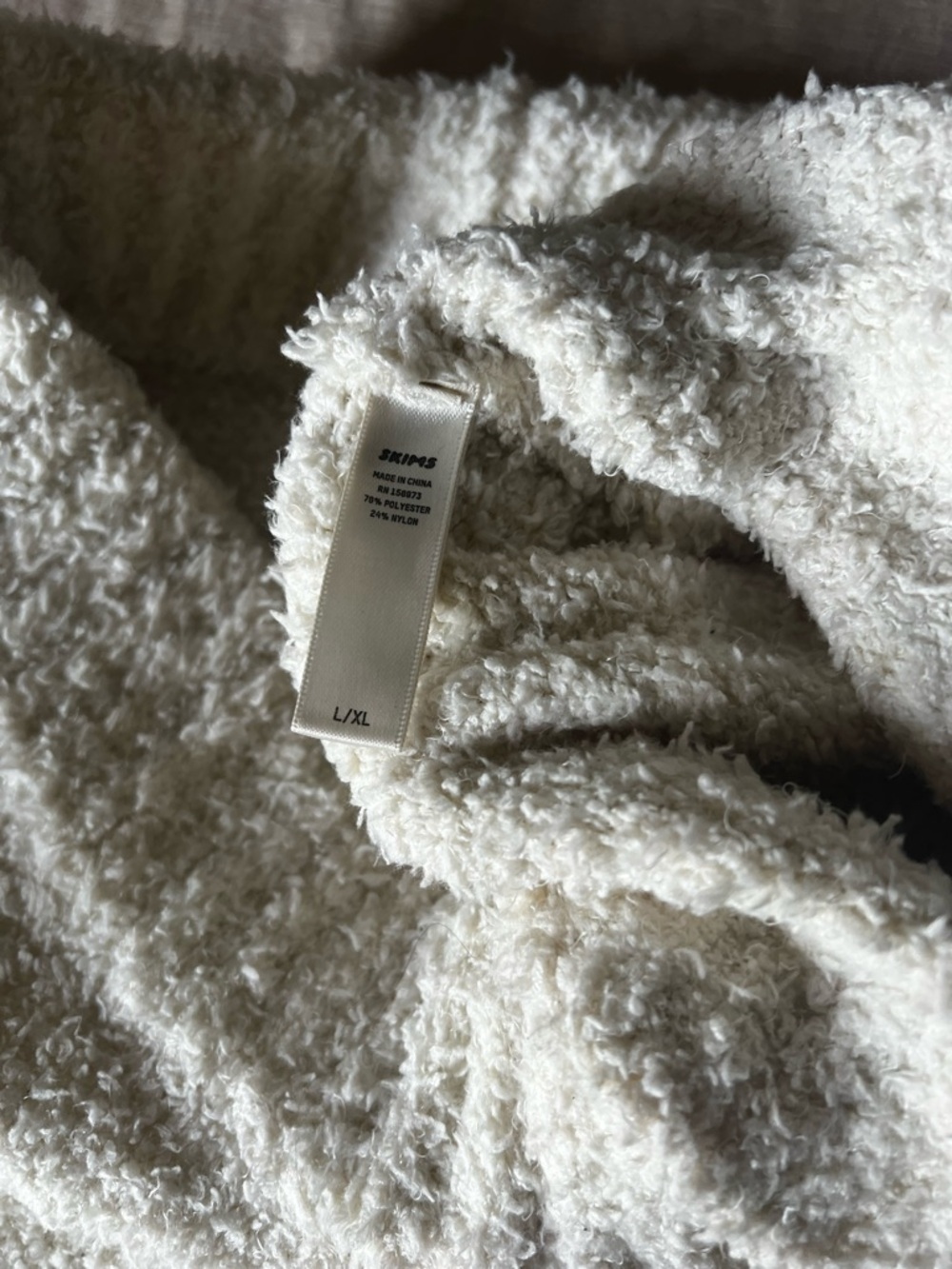 SKIMS Soft Cream Textured Knit Loungewear Piece L/XL - Picture 3 of 8
